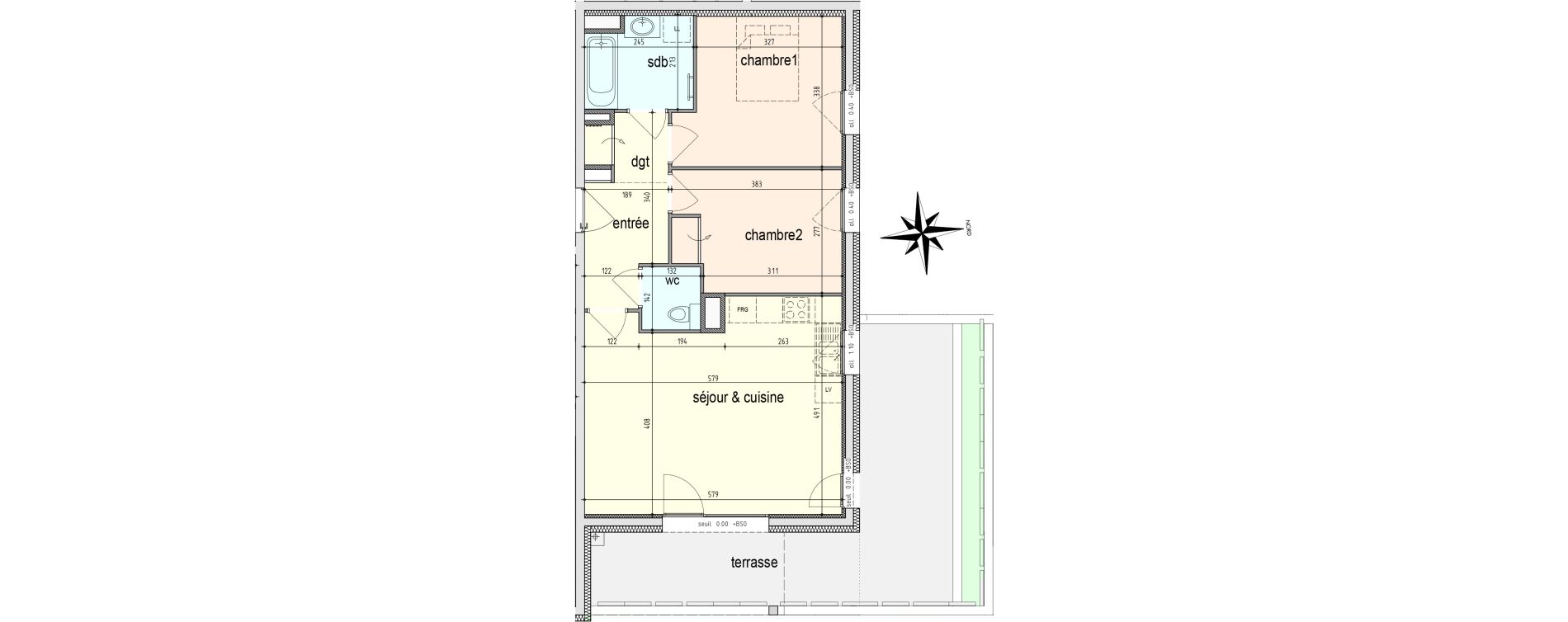 Appartement T3 de 62,10 m2 au Pont-De-Claix Centre