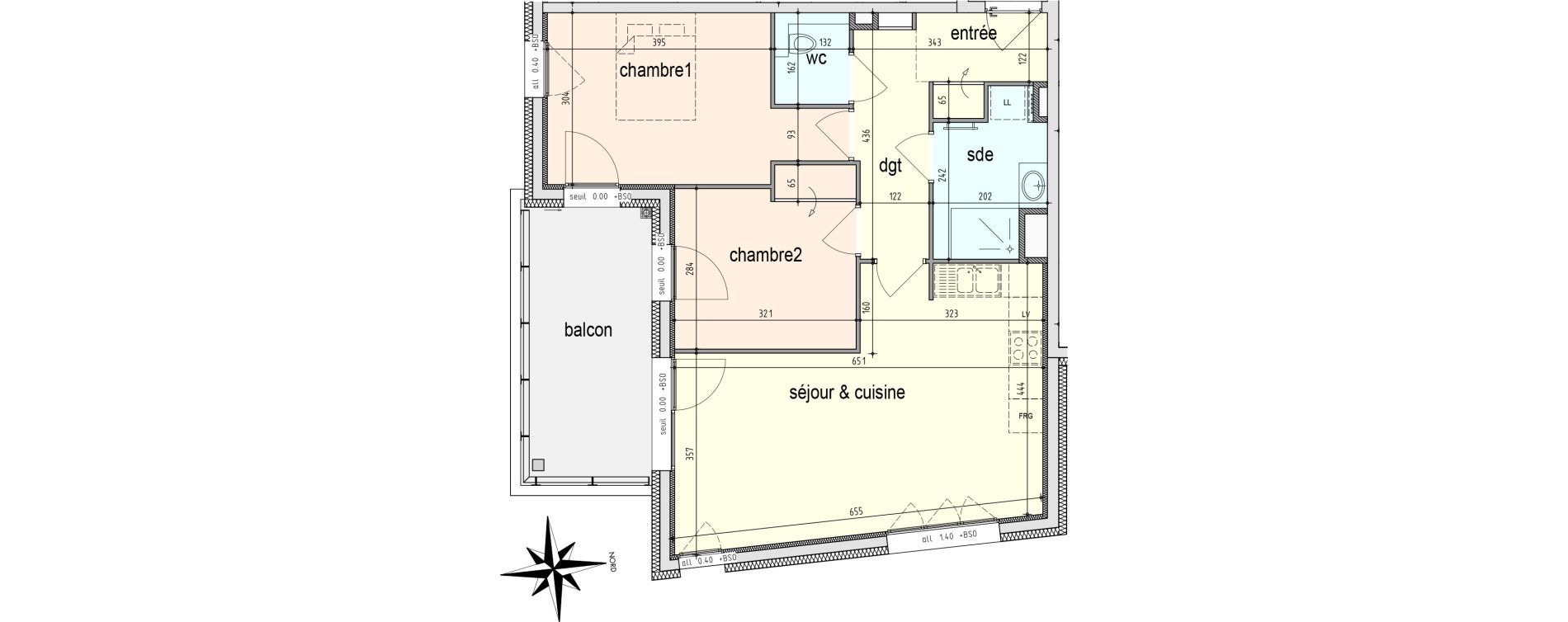 Appartement T3 de 64,54 m2 au Pont-De-Claix Centre