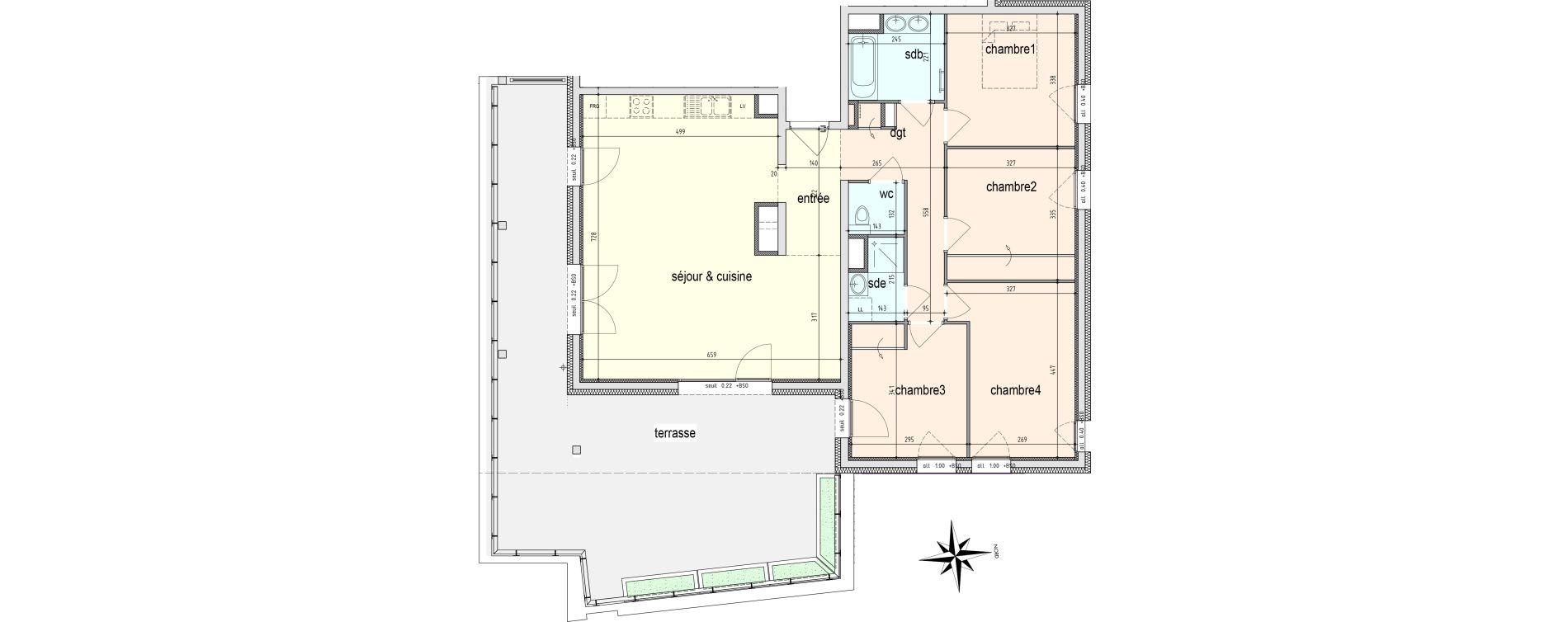 Appartement T5 de 107,09 m2 au Pont-De-Claix Centre