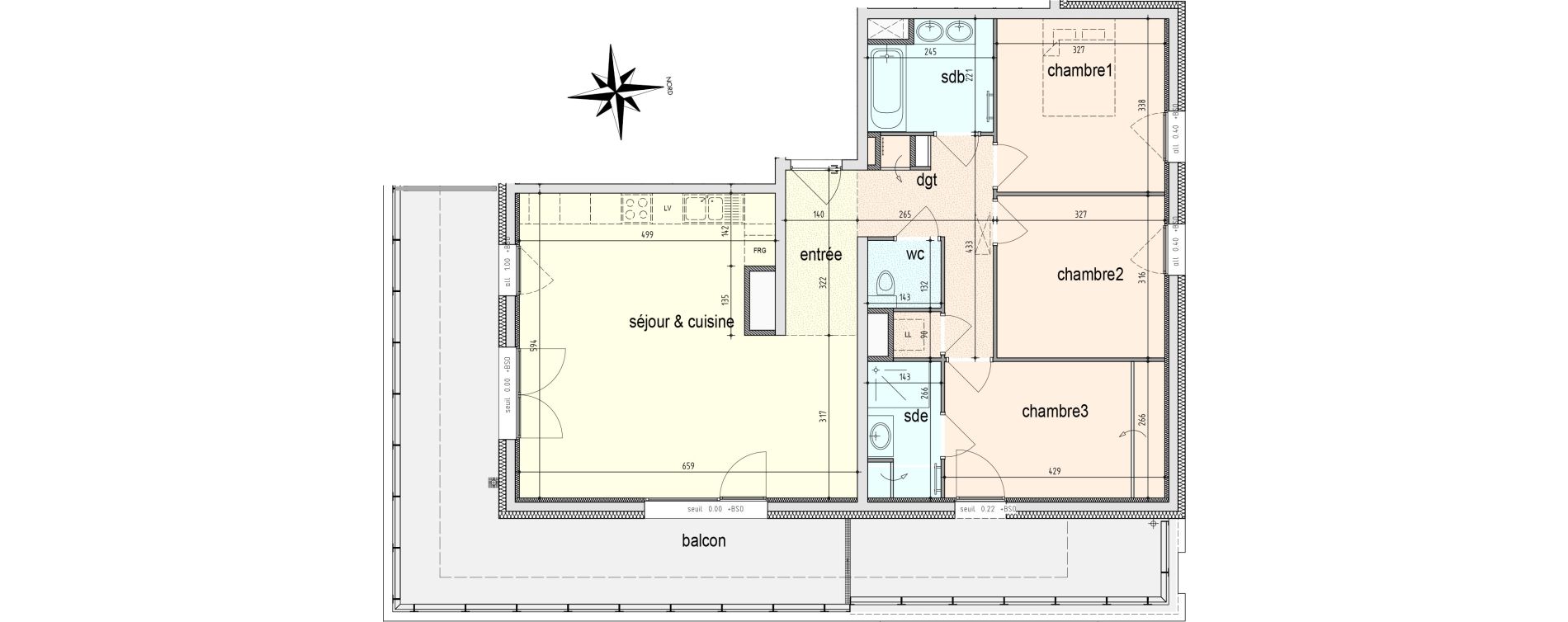 Appartement T4 de 89,58 m2 au Pont-De-Claix Centre