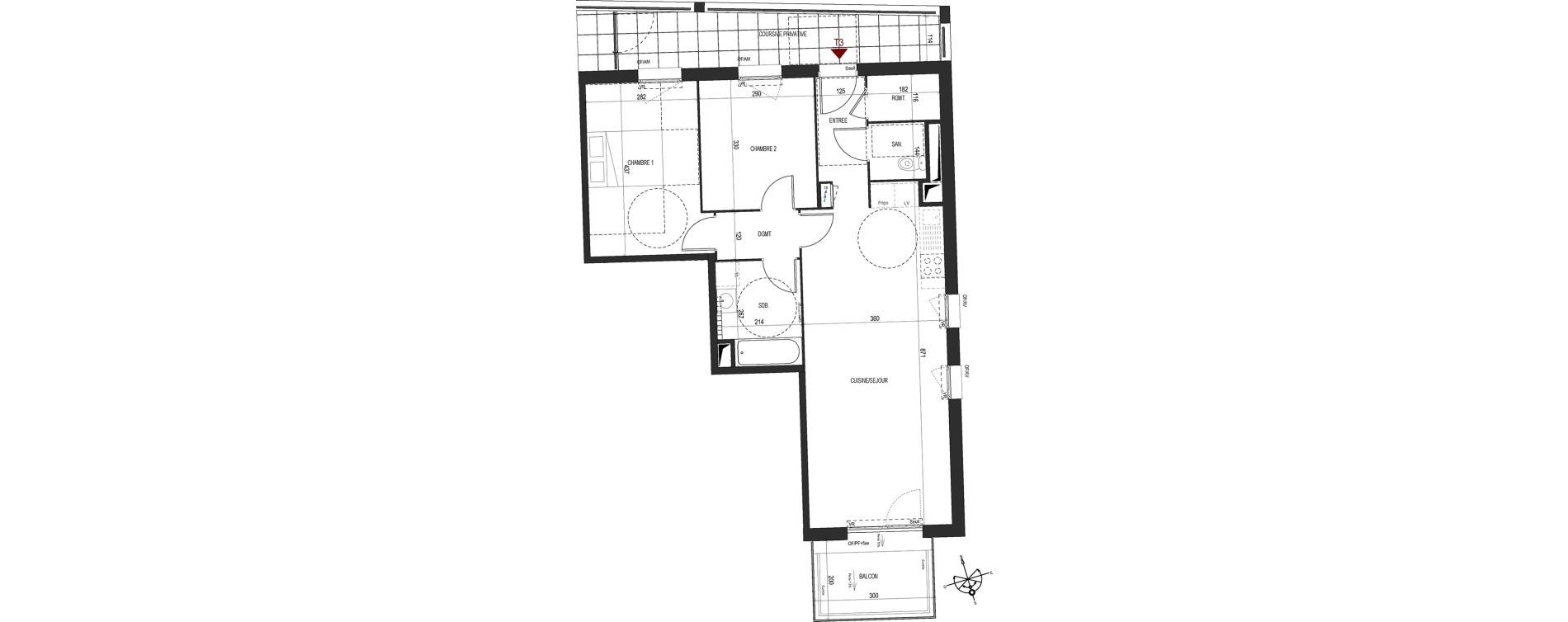 Appartement T3 de 67,88 m2 au Pont-De-Claix Centre