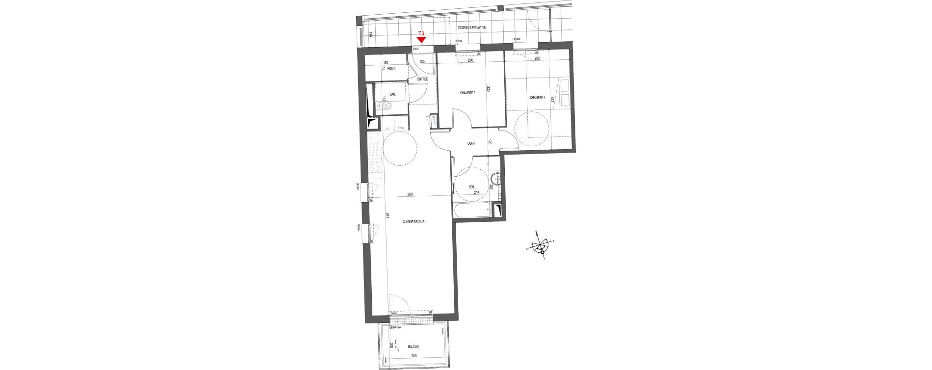 Appartement T3 de 67,88 m2 au Pont-De-Claix Centre