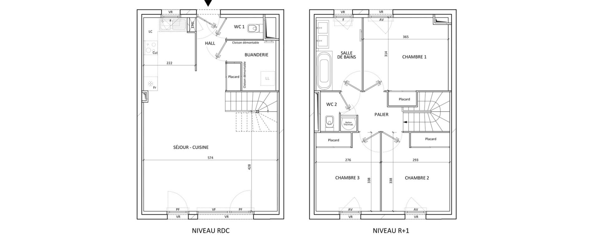 Maison T4 de 86,10 m2 aux Aveni&egrave;res Centre