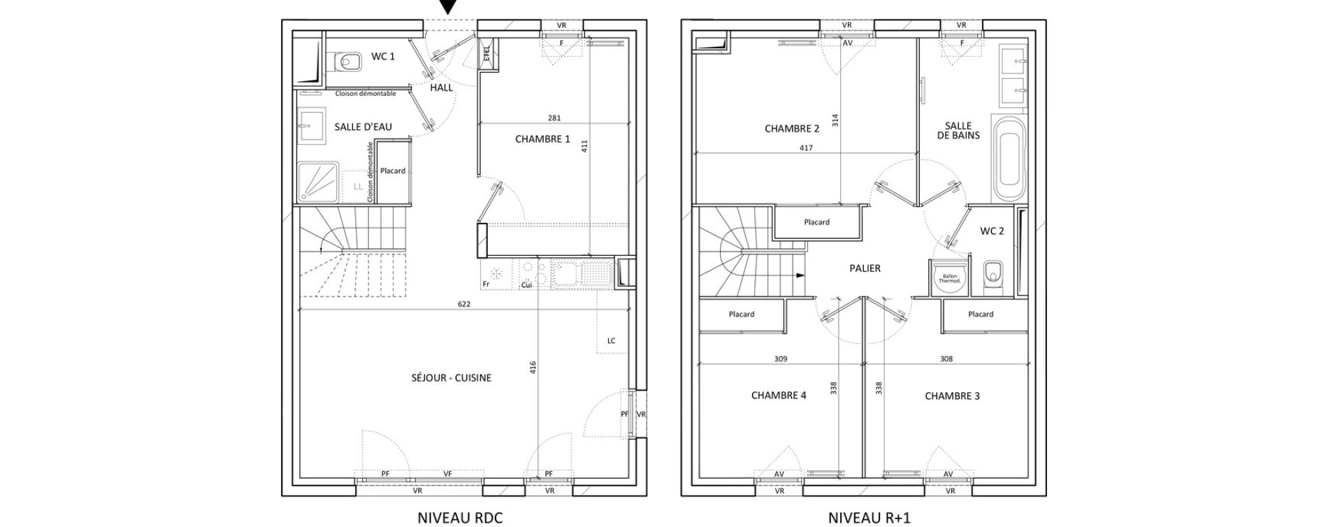 Maison T5 de 94,60 m2 aux Aveni&egrave;res Centre