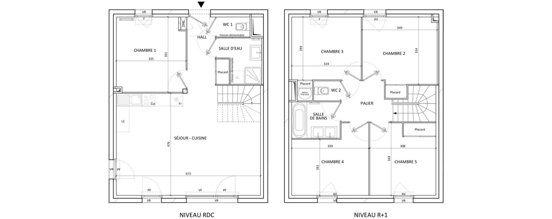 Maison T6 de 103,30 m2 aux Aveni&egrave;res Centre