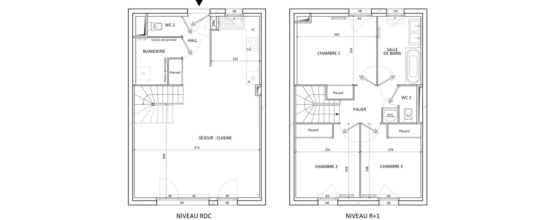 Maison T4 de 86,10 m2 aux Aveni&egrave;res Centre