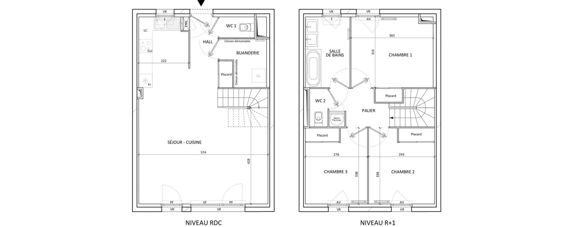 Maison T4 de 86,10 m2 aux Aveni&egrave;res Centre