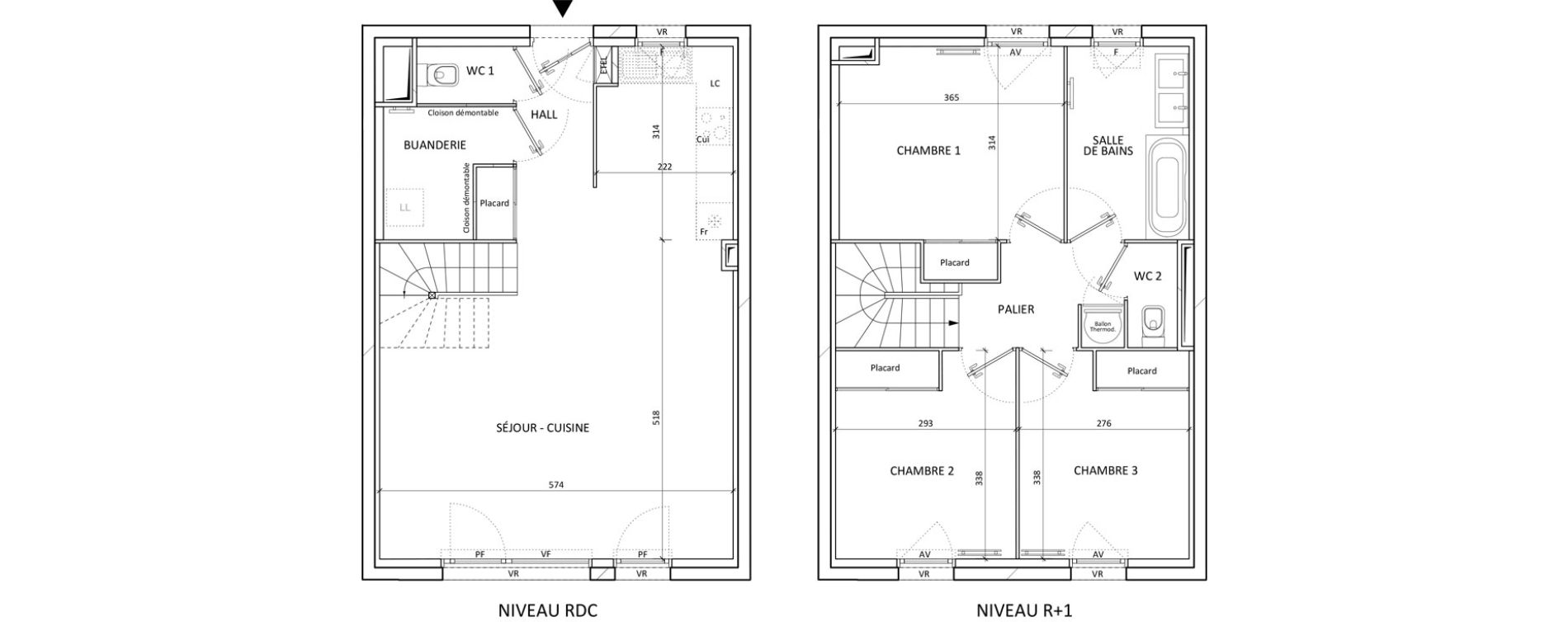 Maison T4 de 86,10 m2 aux Aveni&egrave;res Centre