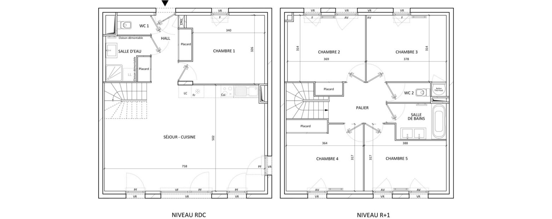 Maison T6 de 116,30 m2 aux Aveni&egrave;res Centre