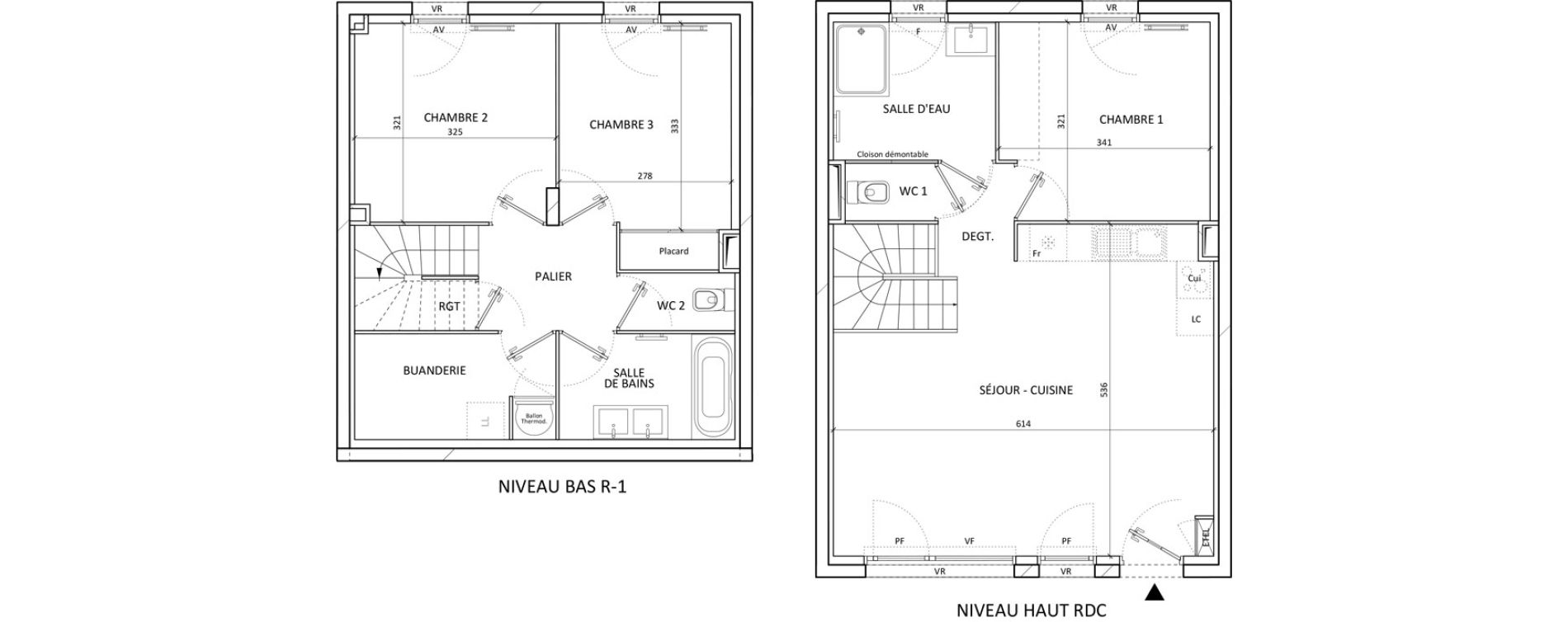 Maison T4 de 85,00 m2 aux Aveni&egrave;res Centre