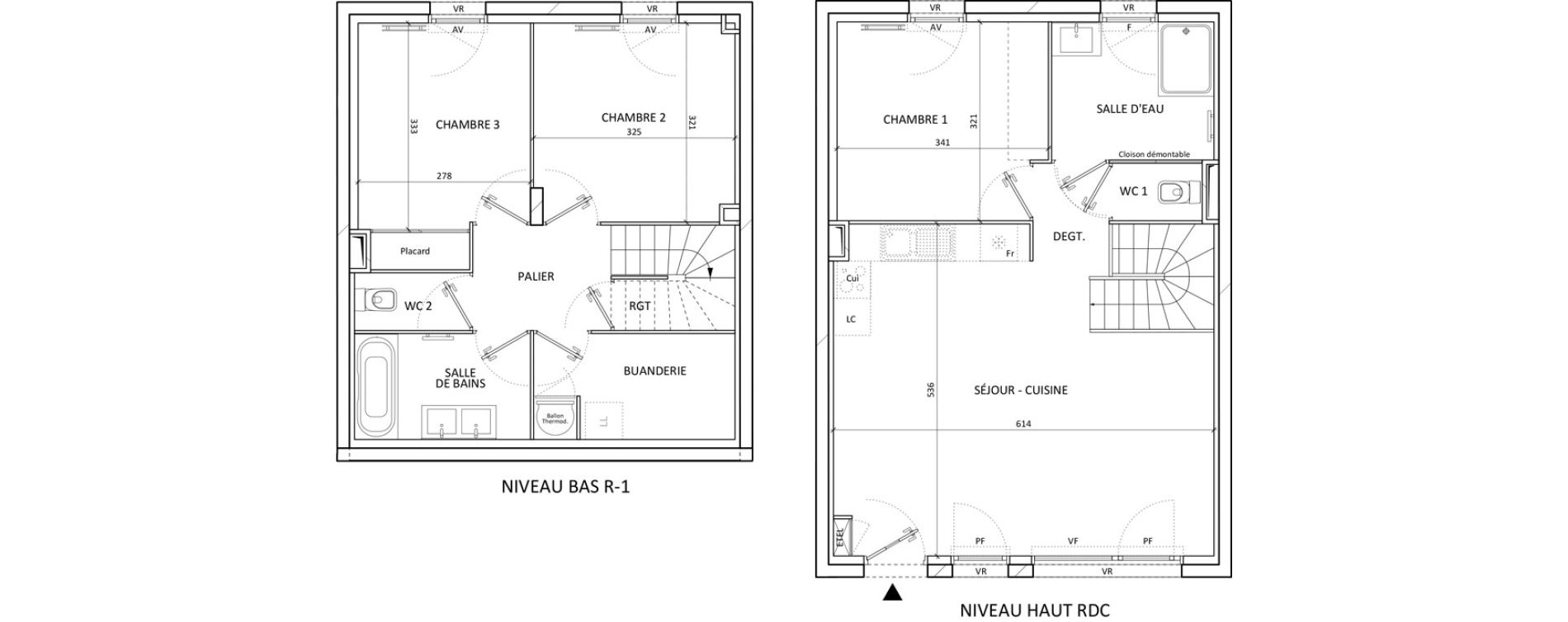 Maison T4 de 85,00 m2 aux Aveni&egrave;res Centre