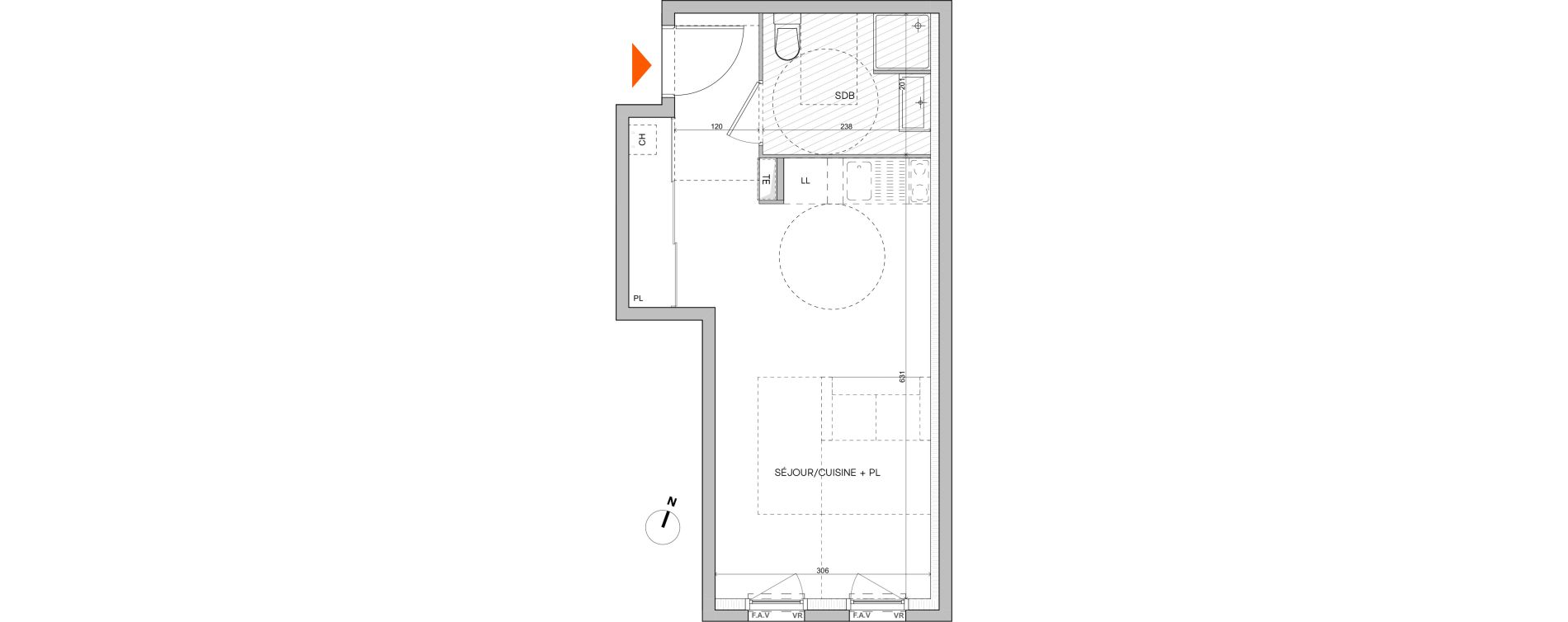 Appartement T1 de 29,20 m2 &agrave; L'Isle-D'Abeau Saint-hubert