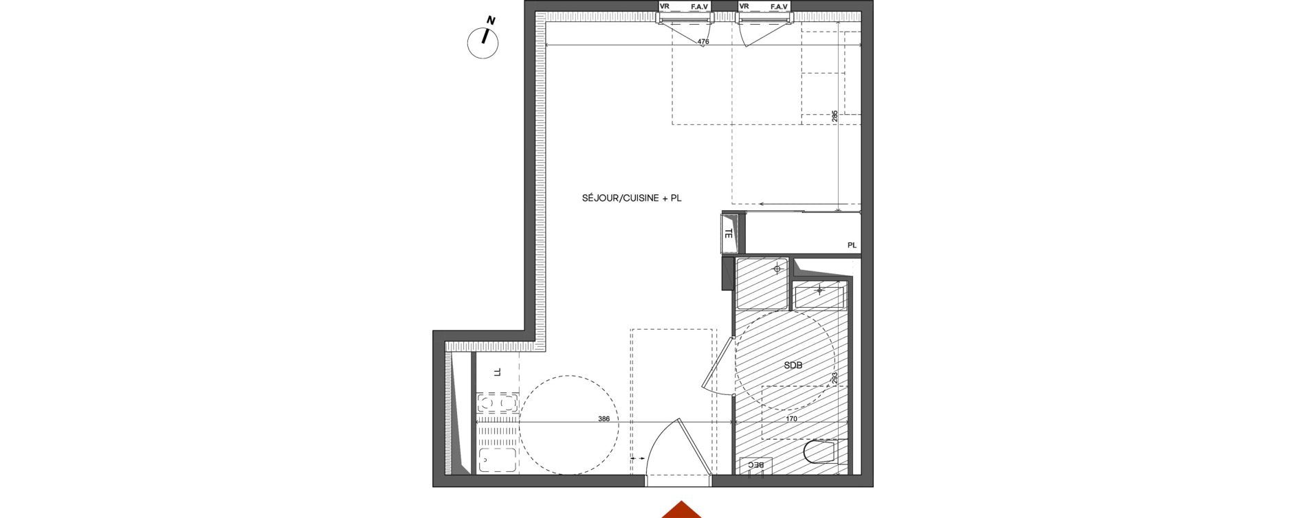 Appartement T1 de 32,90 m2 &agrave; L'Isle-D'Abeau Saint-hubert