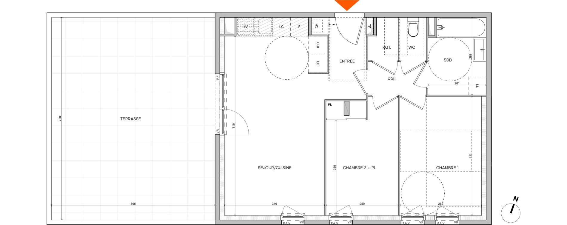 Appartement T3 de 59,10 m2 &agrave; L'Isle-D'Abeau Saint-hubert