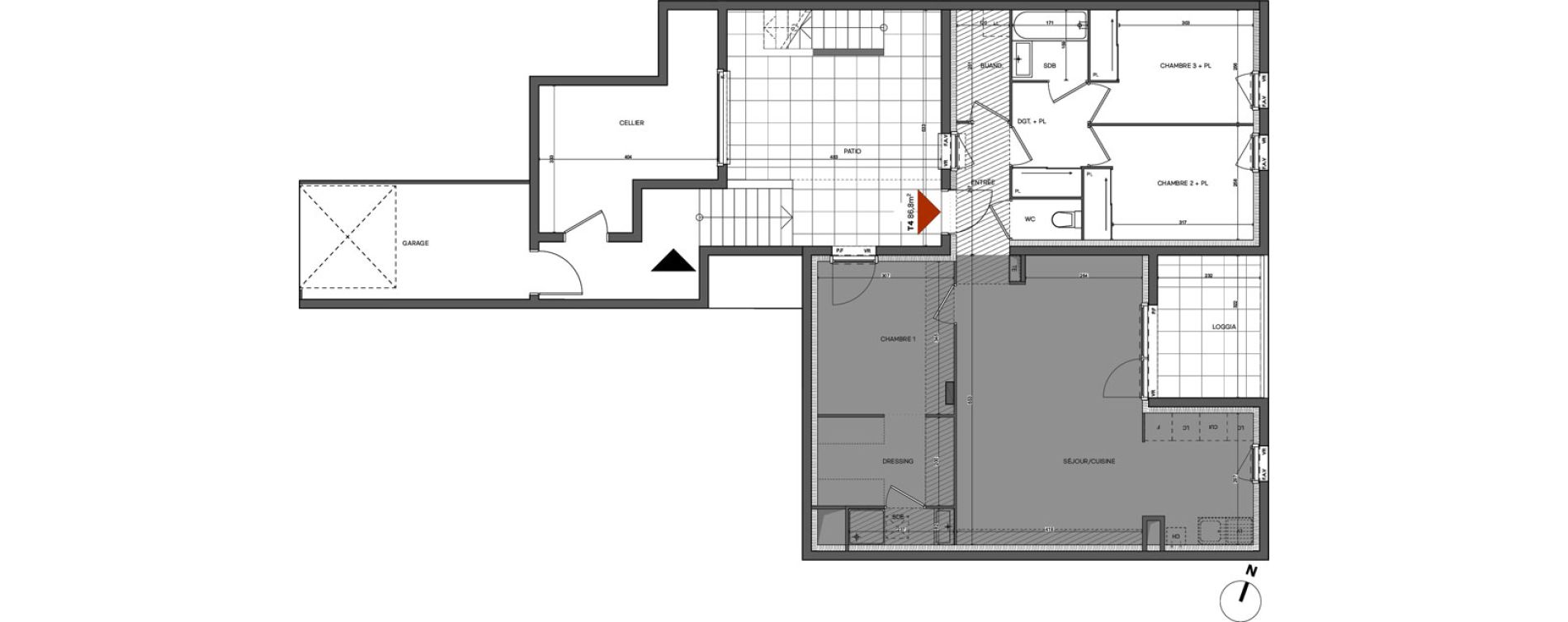 Appartement T4 de 86,80 m2 &agrave; L'Isle-D'Abeau Saint-hubert