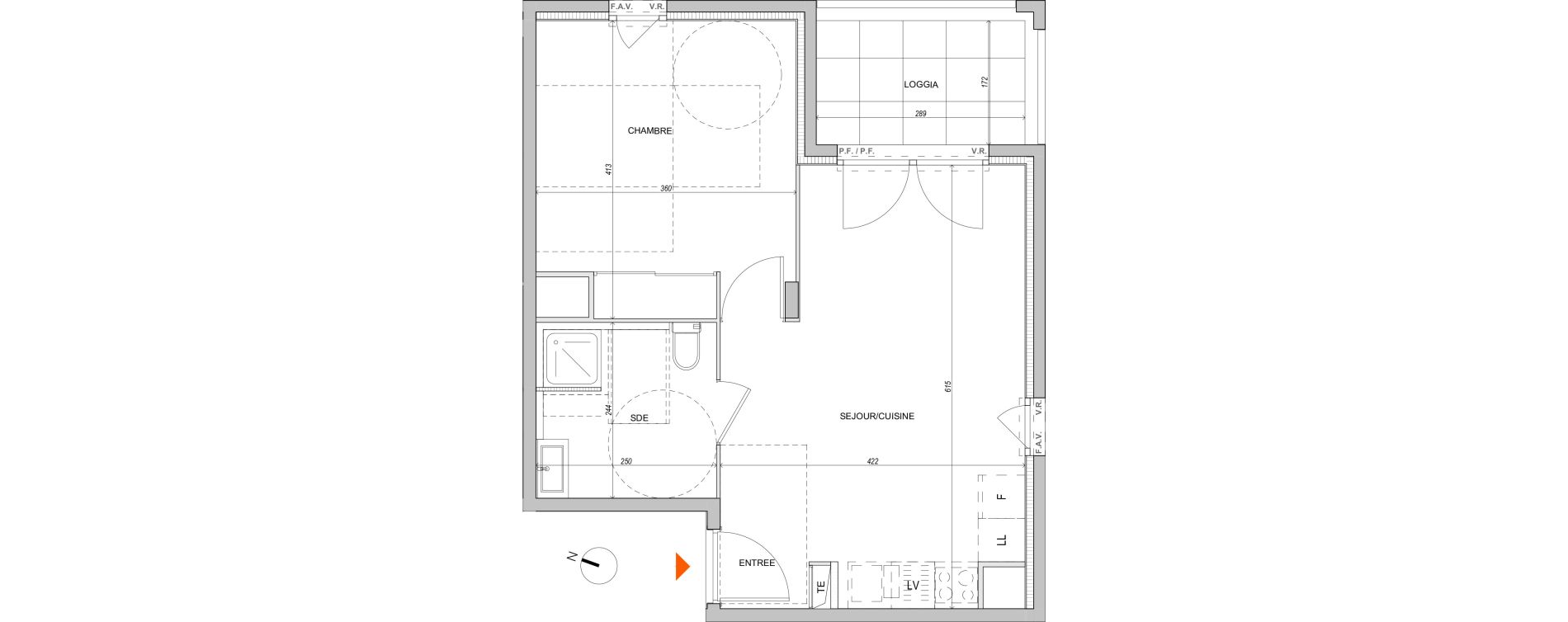 Appartement T2 de 43,13 m2 &agrave; L'Isle-D'Abeau Saint-hubert