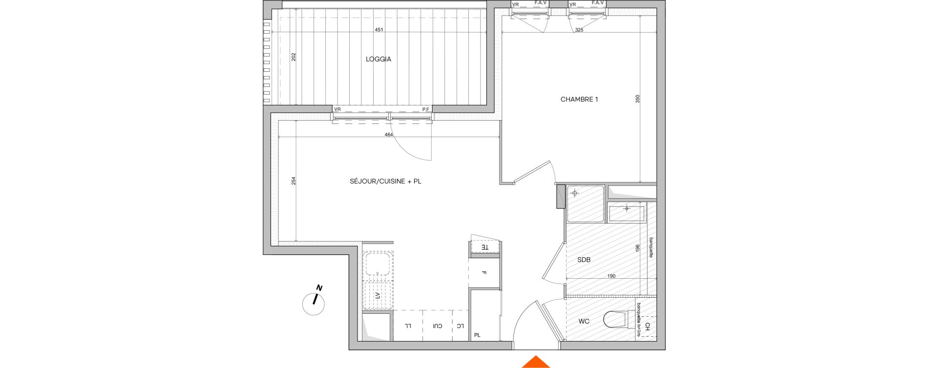 Appartement T2 de 38,10 m2 &agrave; L'Isle-D'Abeau Saint-hubert