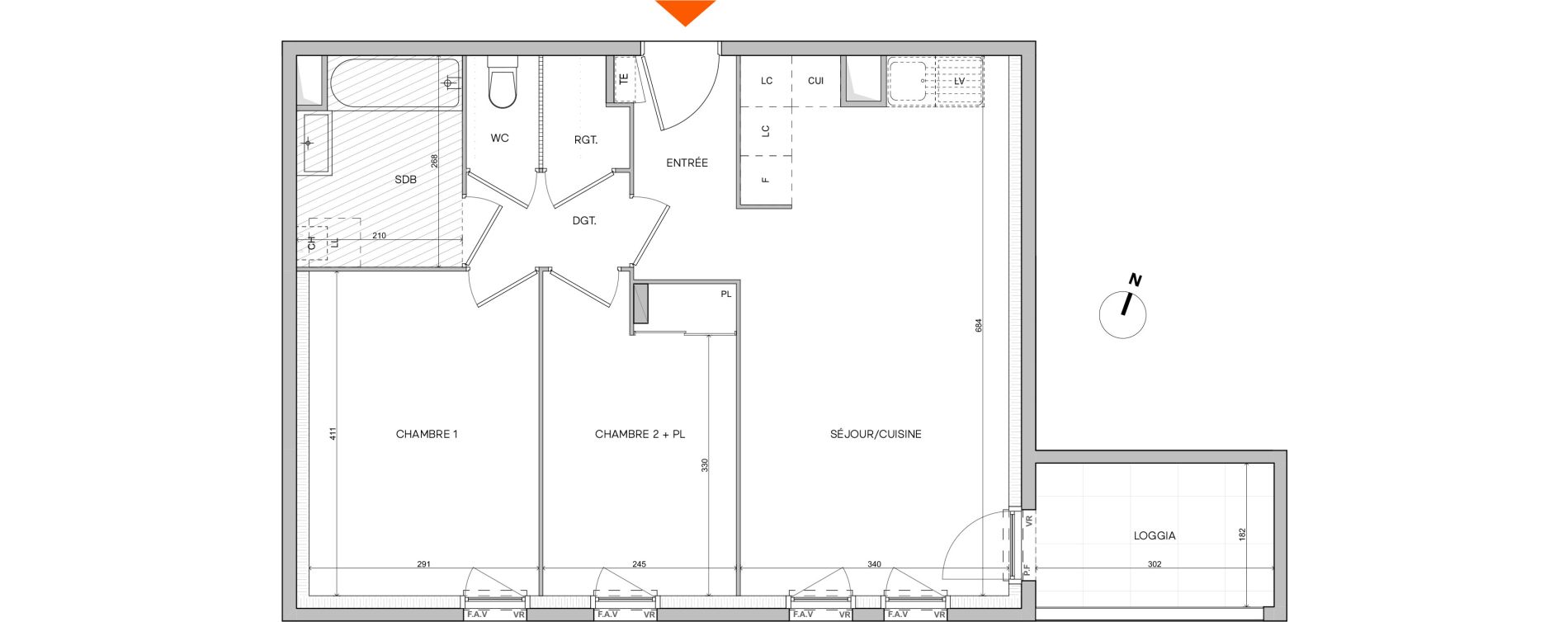 Appartement T3 de 58,90 m2 &agrave; L'Isle-D'Abeau Saint-hubert