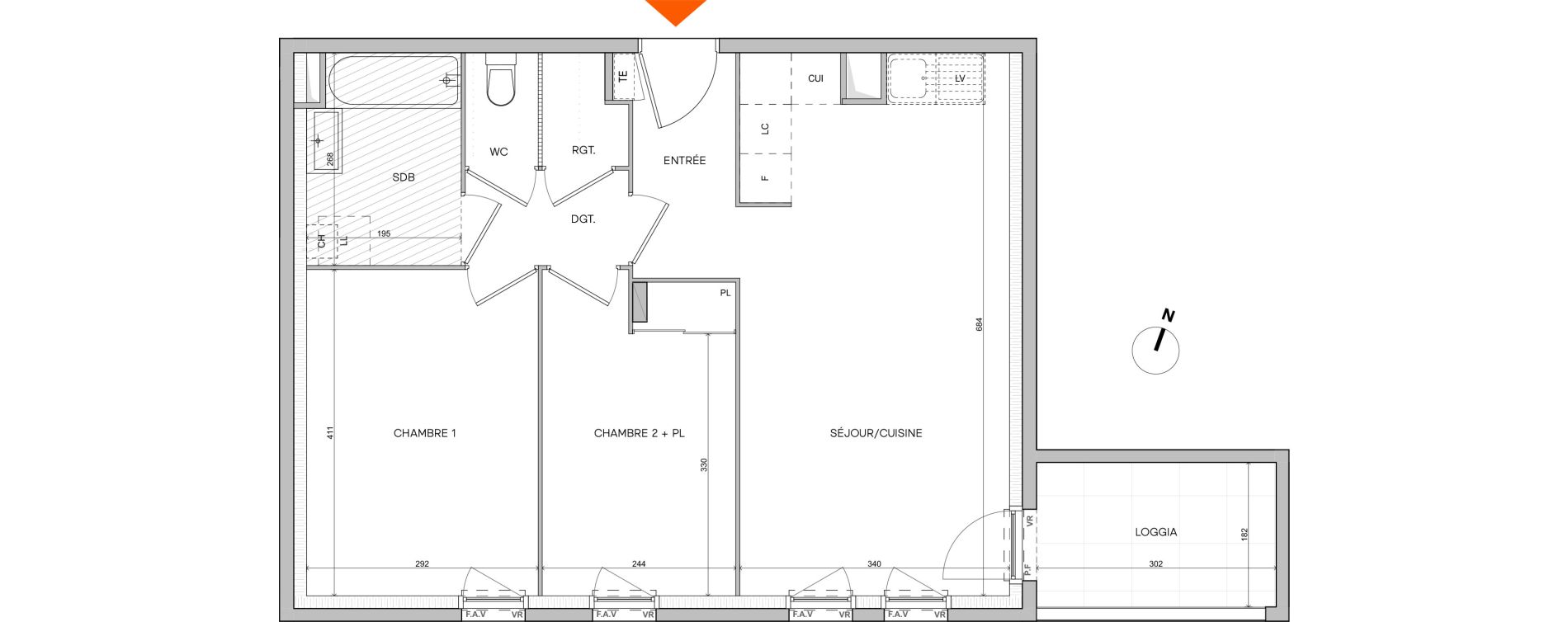Appartement T3 de 58,60 m2 &agrave; L'Isle-D'Abeau Saint-hubert