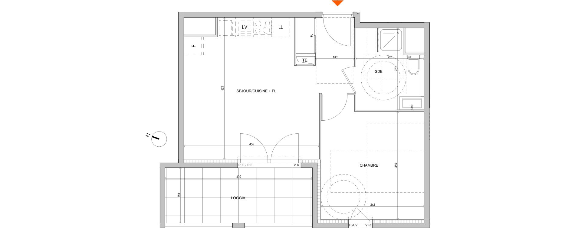 Appartement T2 de 41,42 m2 &agrave; L'Isle-D'Abeau Saint-hubert