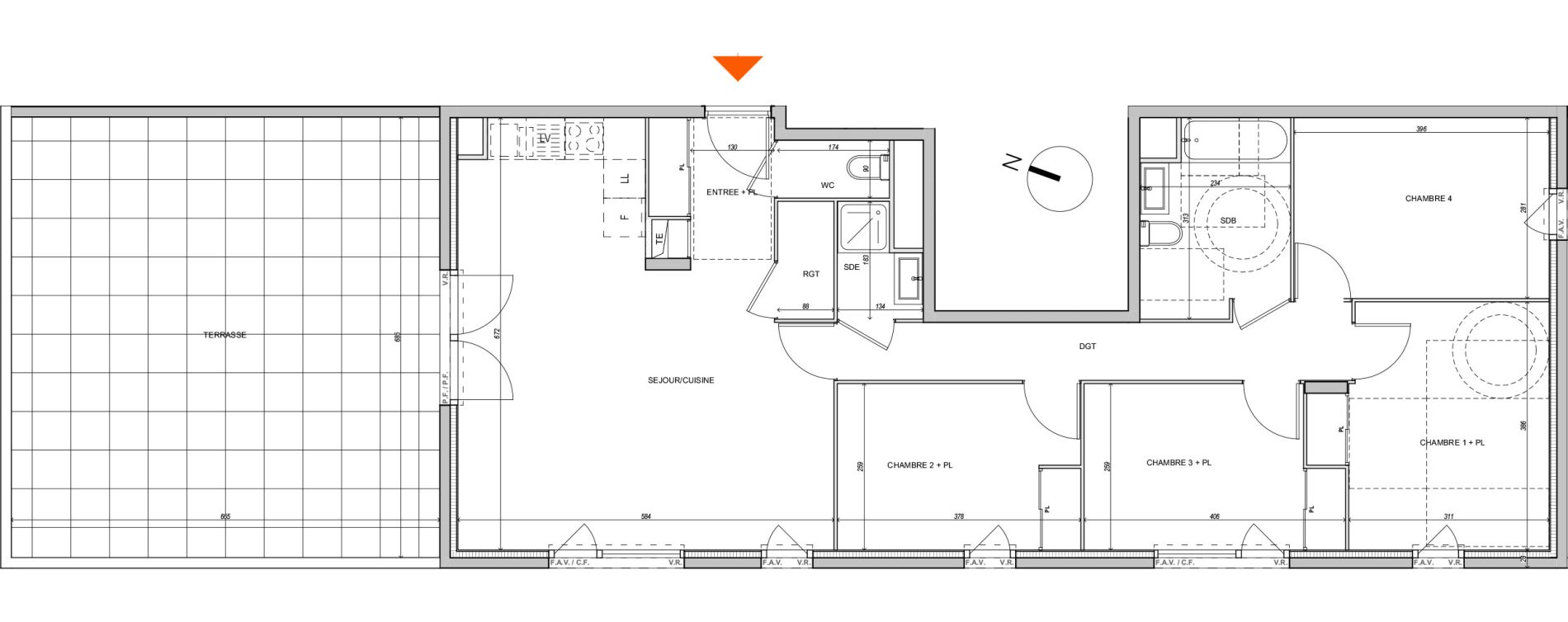 Appartement T5 de 97,98 m2 &agrave; L'Isle-D'Abeau Saint-hubert