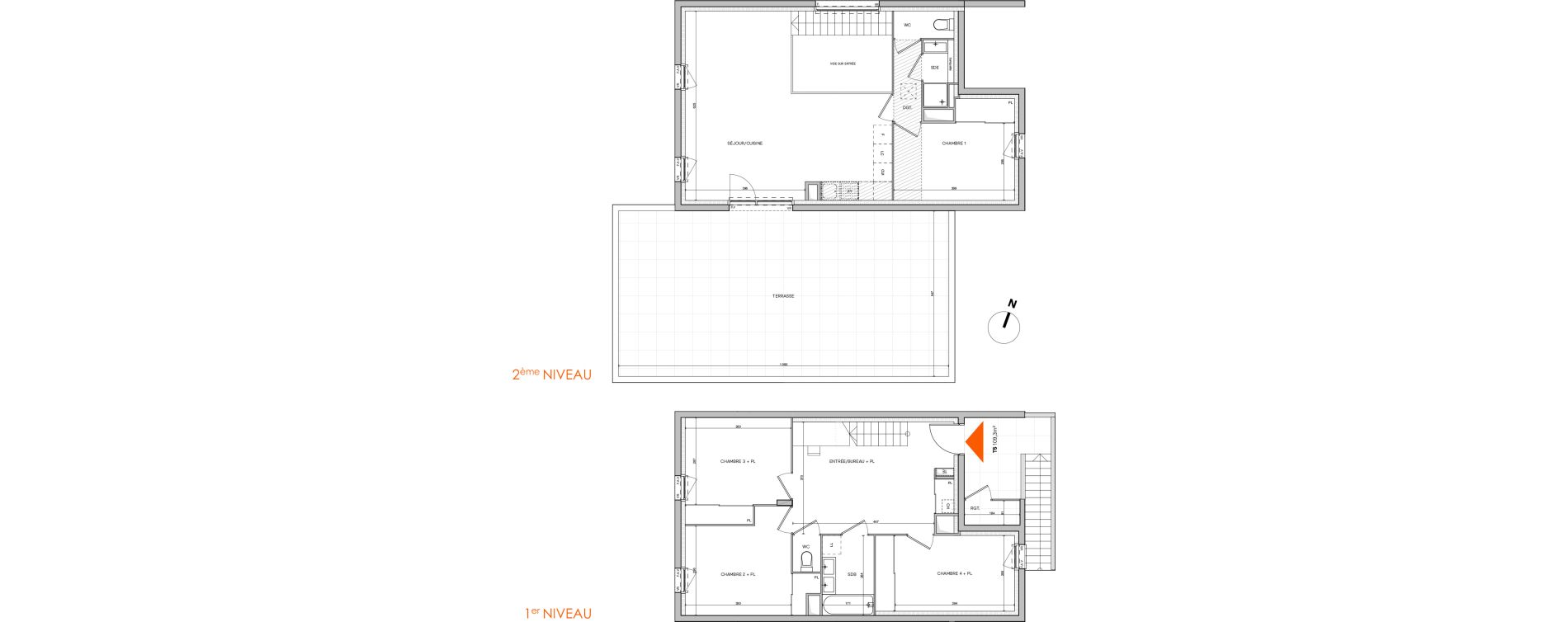 Duplex T5 de 109,30 m2 &agrave; L'Isle-D'Abeau Saint-hubert