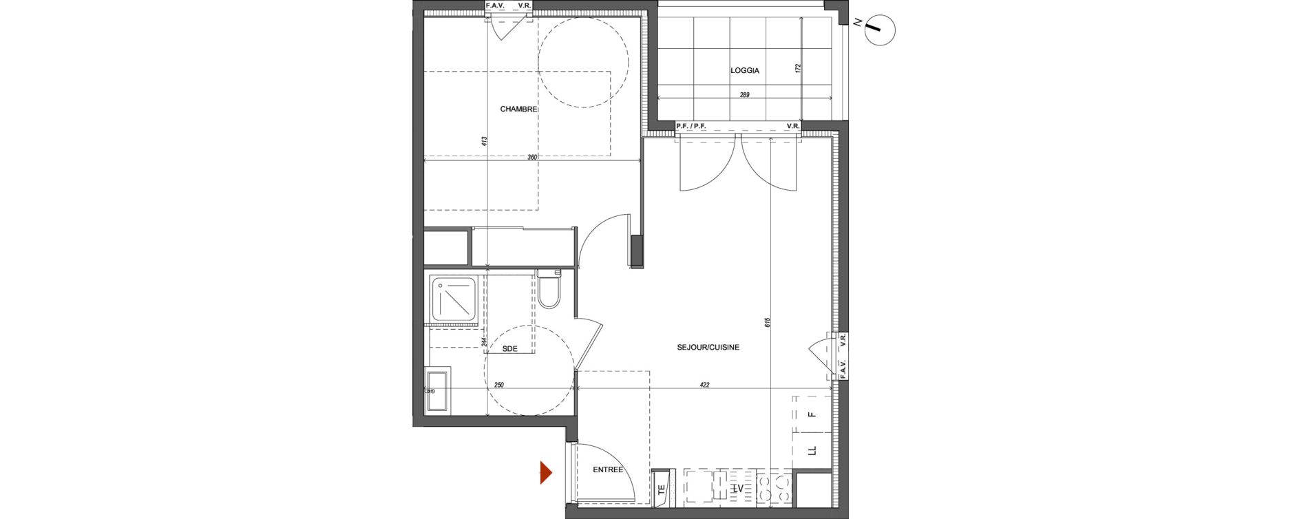 Appartement T2 de 43,13 m2 &agrave; L'Isle-D'Abeau Saint-hubert