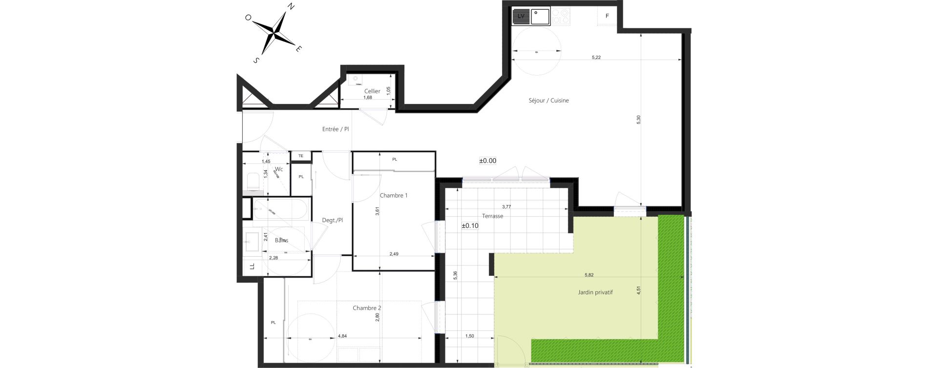 Appartement T3 de 77,78 m2 &agrave; Maubec Centre