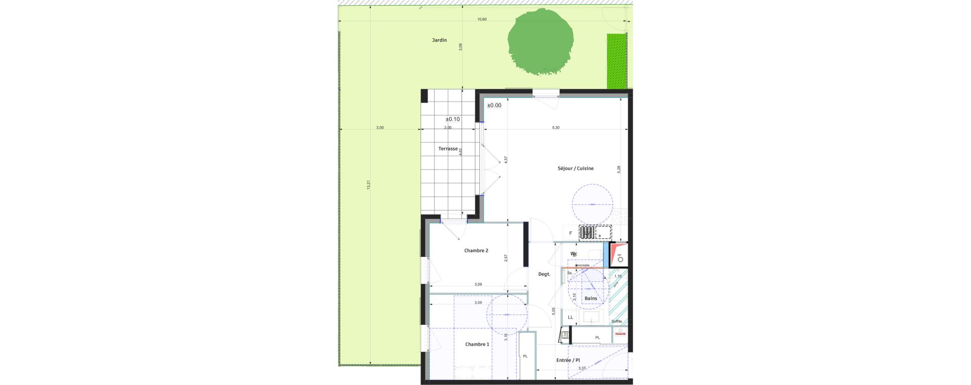 Appartement T3 de 64,11 m2 &agrave; Maubec Centre