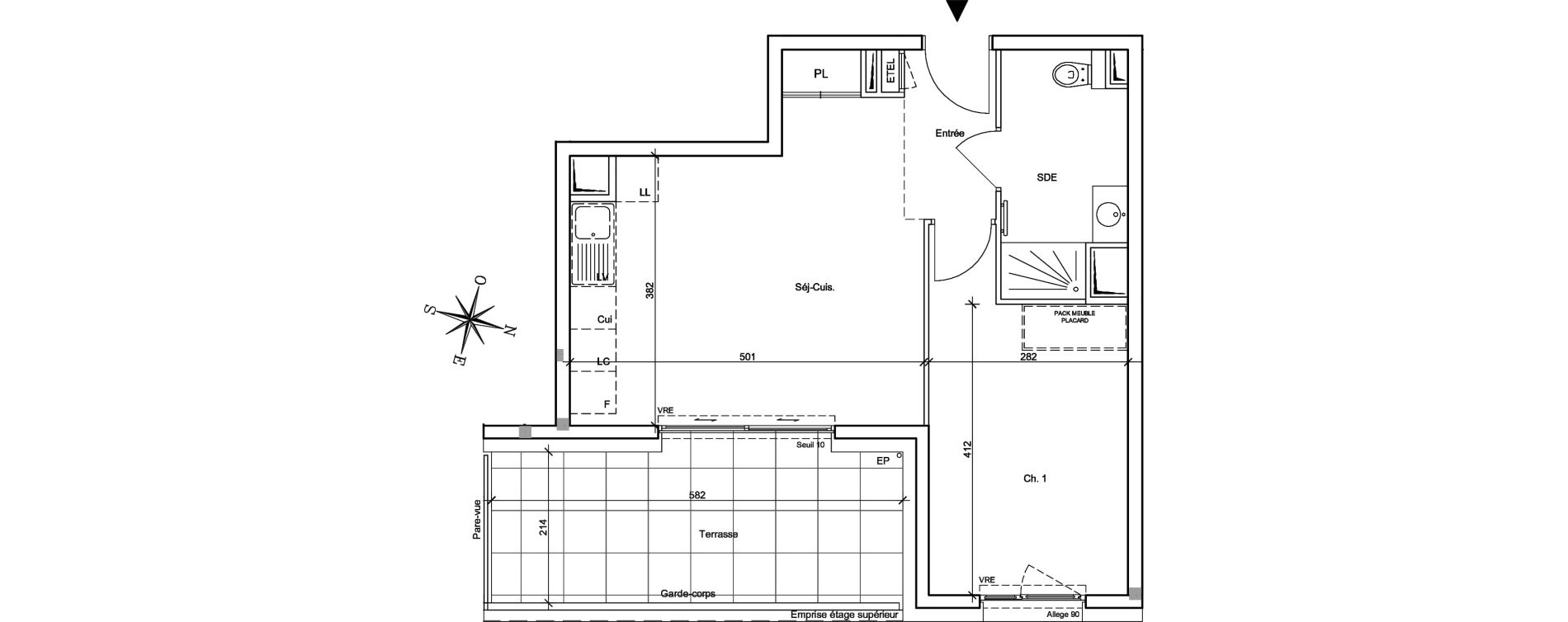 Appartement T2 de 42,10 m2 &agrave; Meylan Centre