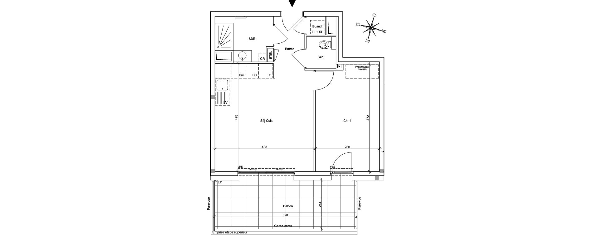 Appartement T2 de 43,00 m2 &agrave; Meylan Centre