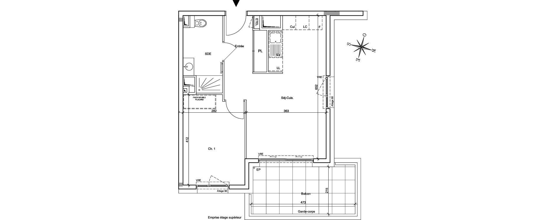 Appartement T2 de 43,50 m2 &agrave; Meylan Centre