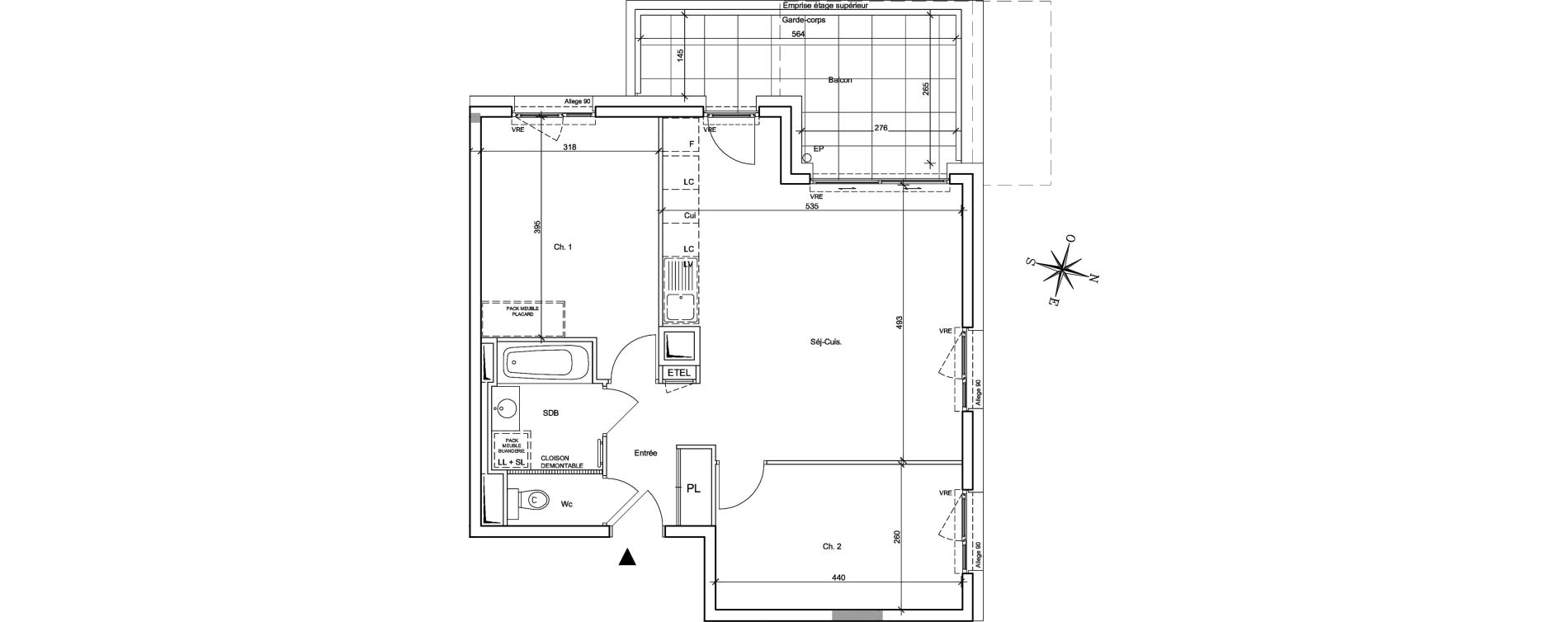Appartement T3 de 62,90 m2 &agrave; Meylan Centre