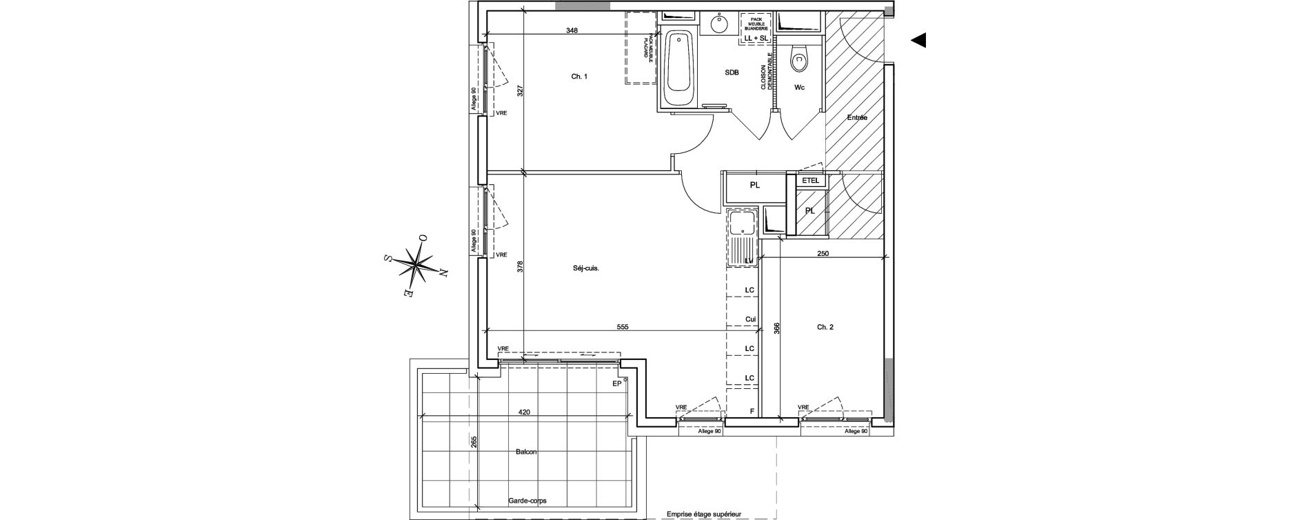 Appartement T3 de 60,50 m2 &agrave; Meylan Centre