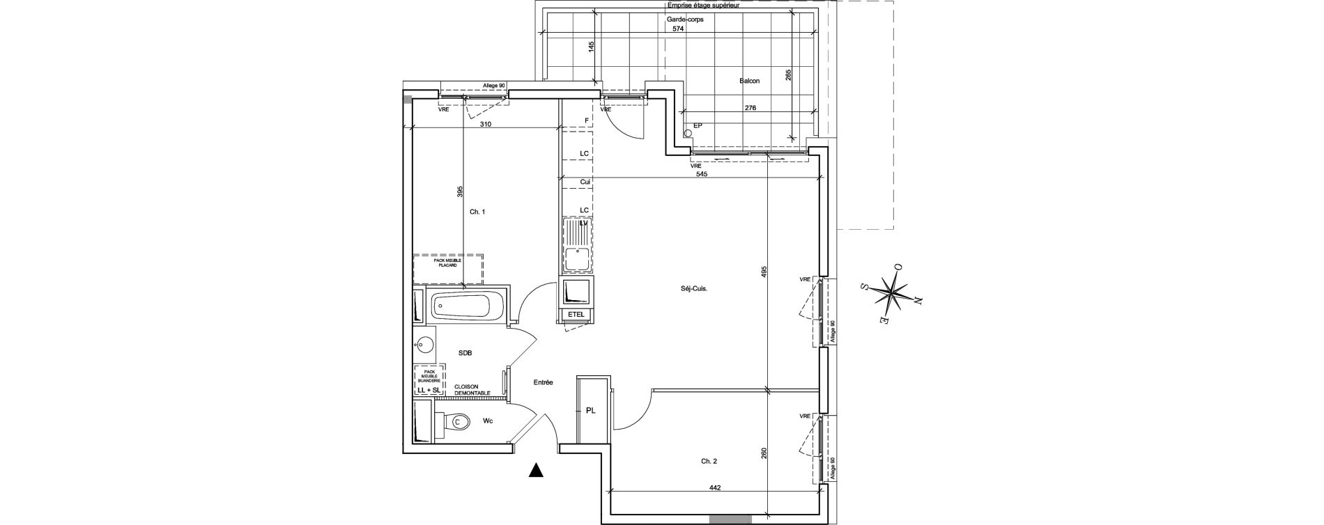 Appartement T3 de 63,10 m2 &agrave; Meylan Centre