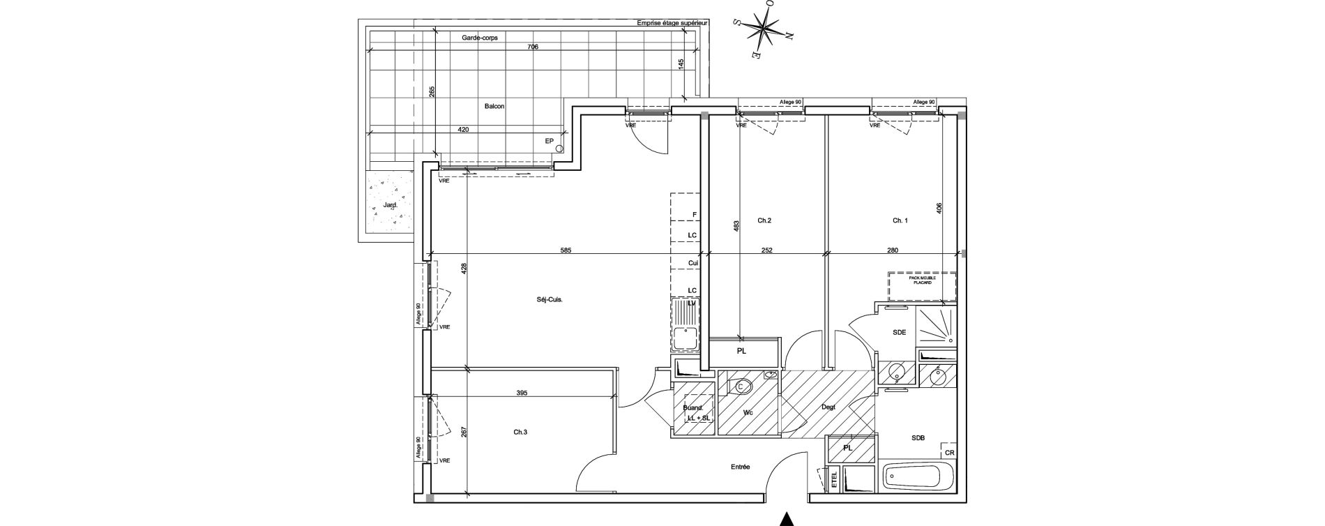 Appartement T4 de 85,20 m2 &agrave; Meylan Centre