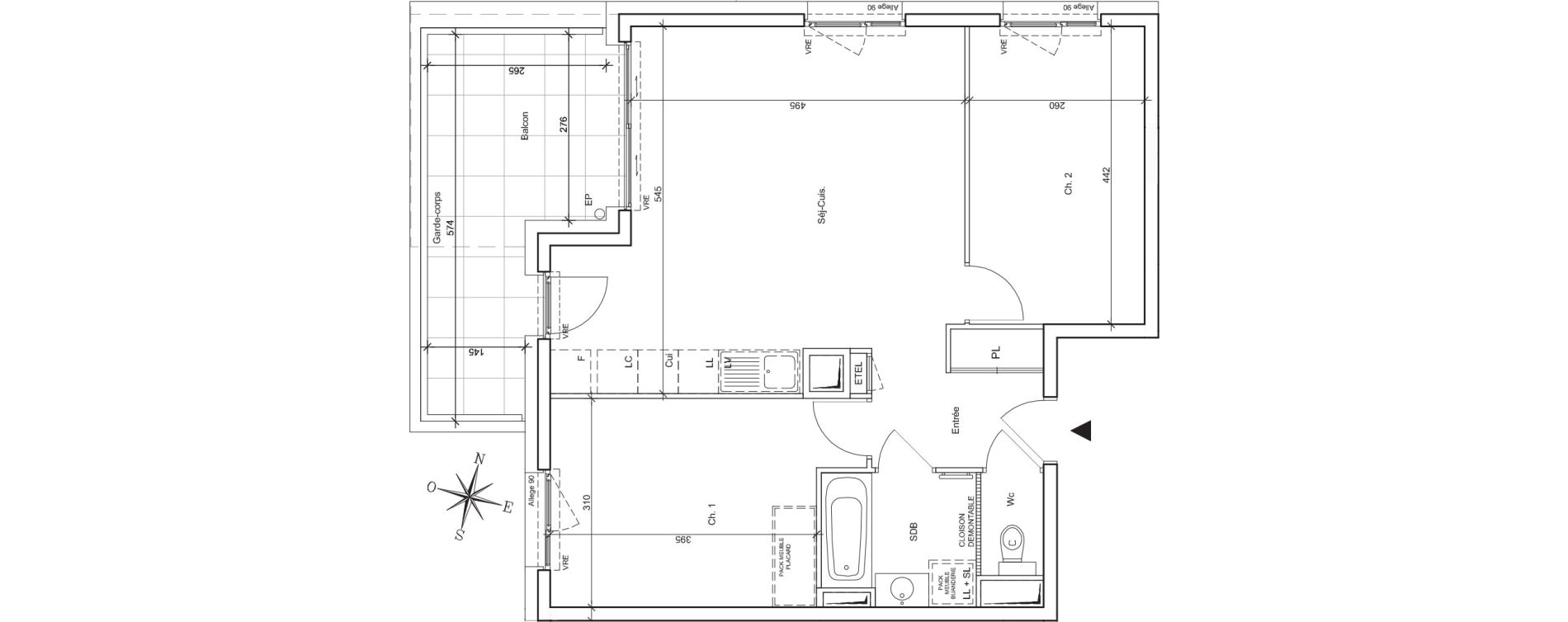 Appartement T3 de 63,10 m2 &agrave; Meylan Centre