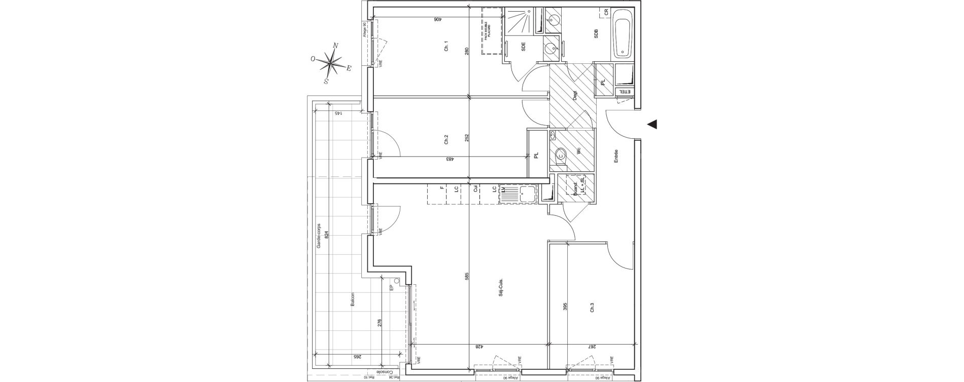 Appartement T4 de 85,20 m2 &agrave; Meylan Centre