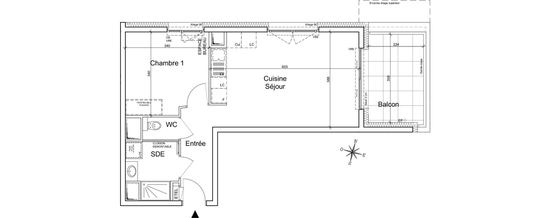 Appartement T2 de 44,80 m2 &agrave; Meylan Centre