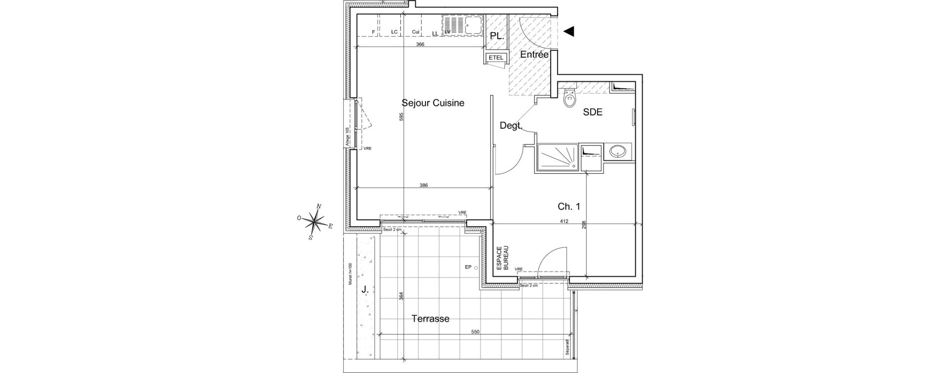 Appartement T2 de 47,90 m2 &agrave; Meylan Centre
