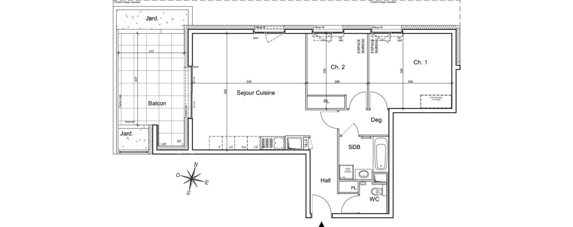 Appartement T3 de 71,30 m2 &agrave; Meylan Centre