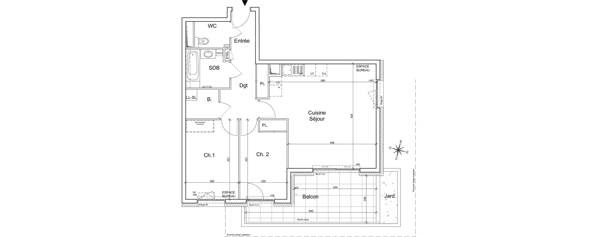 Appartement T3 de 70,60 m2 &agrave; Meylan Centre