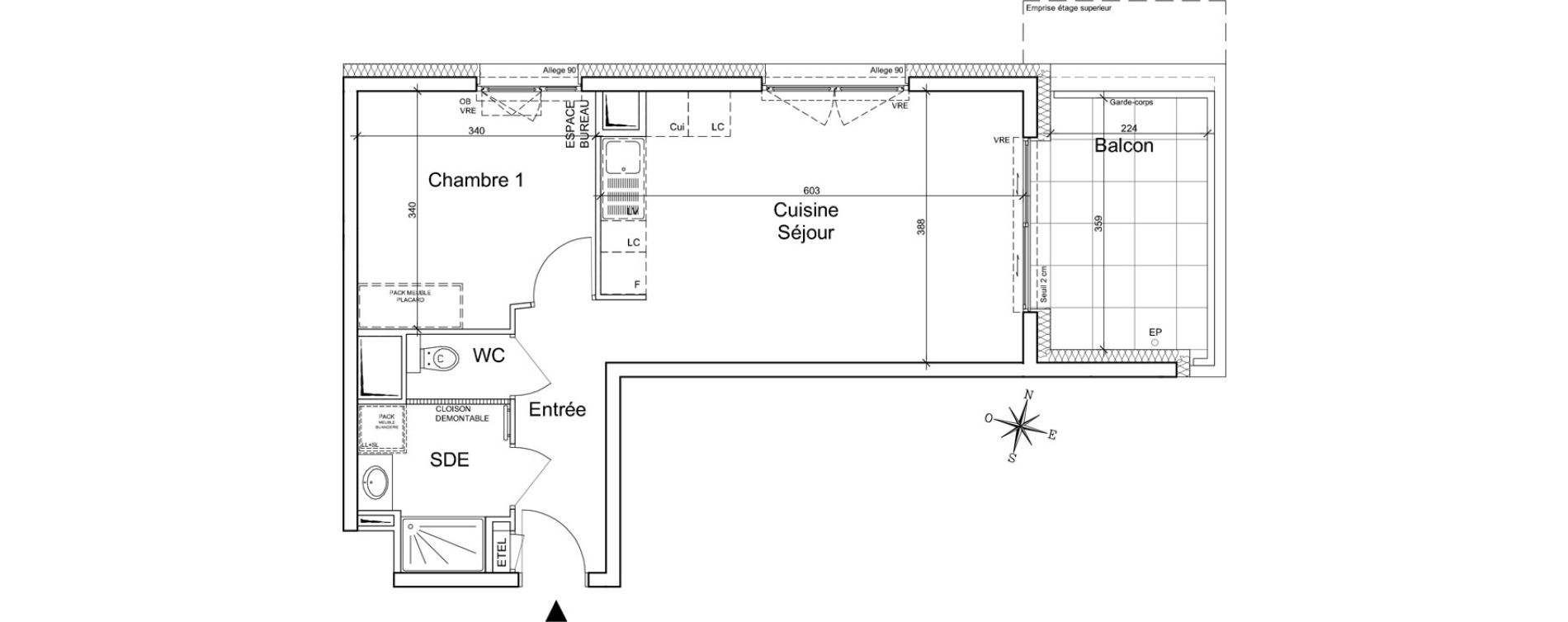 Appartement T2 de 44,70 m2 &agrave; Meylan Centre