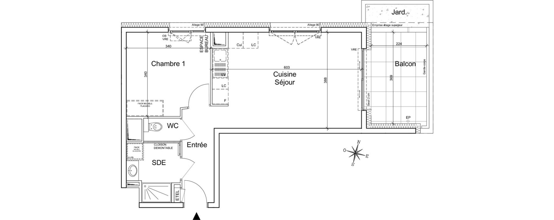 Appartement T2 de 44,70 m2 &agrave; Meylan Centre