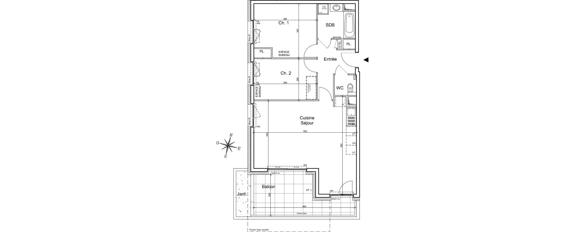 Appartement T3 de 69,30 m2 &agrave; Meylan Centre