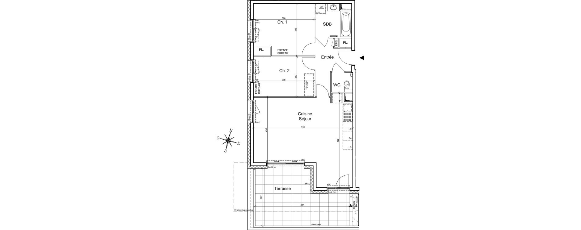 Appartement T3 de 69,40 m2 &agrave; Meylan Centre