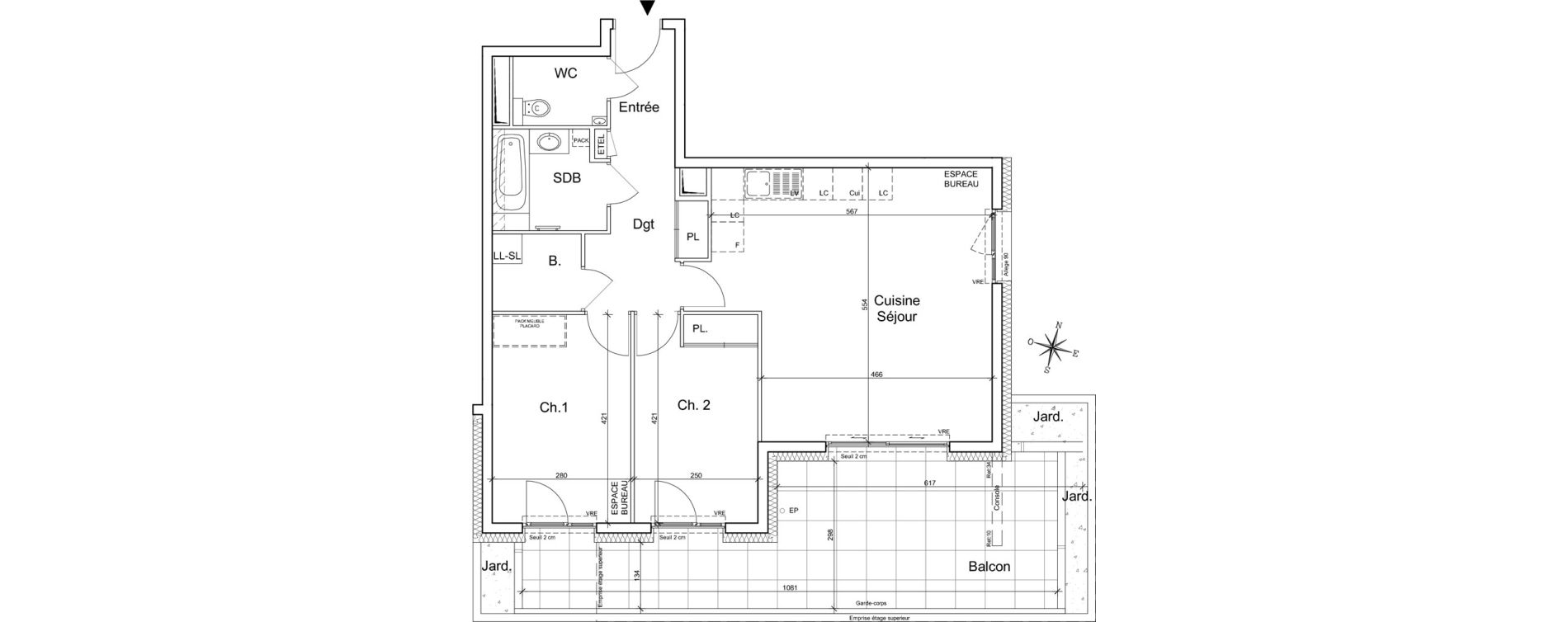 Appartement T3 de 70,70 m2 &agrave; Meylan Centre