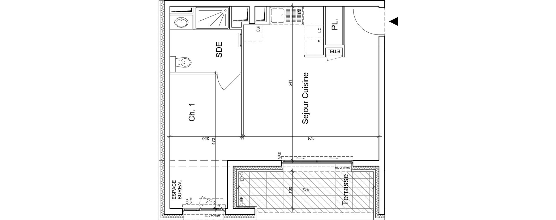 Appartement T1 de 40,70 m2 &agrave; Meylan Centre