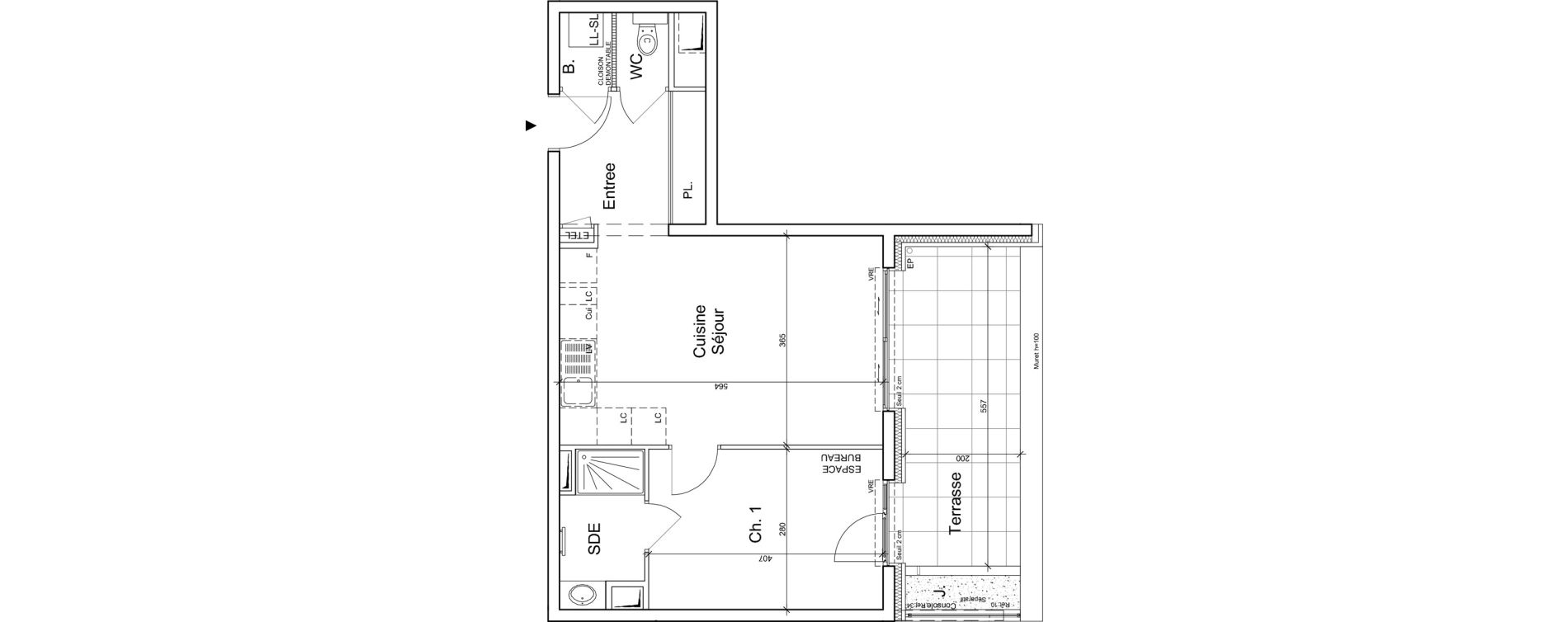 Appartement T2 de 44,00 m2 &agrave; Meylan Centre