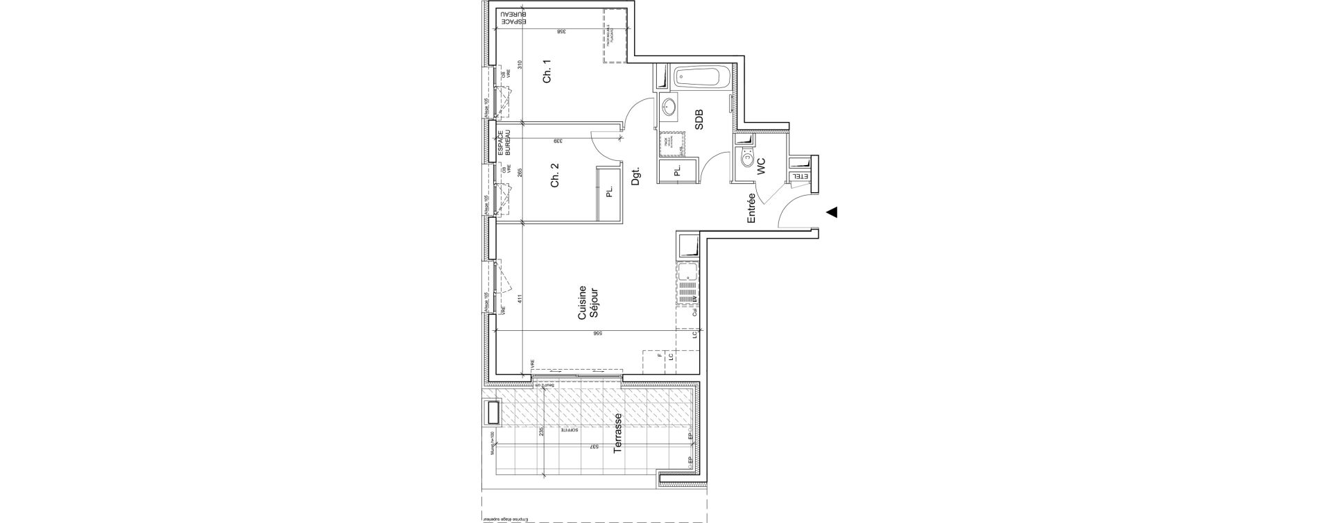 Appartement T3 de 59,00 m2 &agrave; Meylan Centre